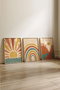Wallity Conjunto de 3 Pinturas Decorativas Enmarcadas en Madera Maciza